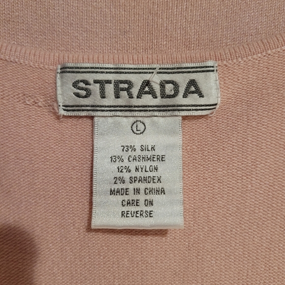 Strada Girls Med.Pink Sz. L Spaghetti strap Silk Blend Tank Top Beaded Hem - Picture 10 of 10